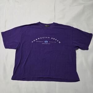 Vtg 90s Norwegian Dream Cruise Line T-Shirt XL Purple Single Stitch Made in USA